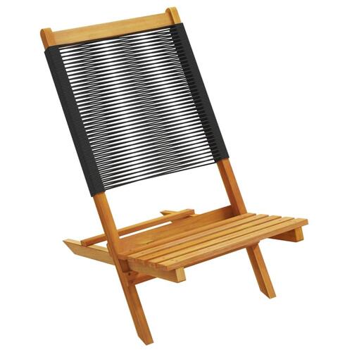 Foldbare havestole 8 stk. massivt akacietræ sort
