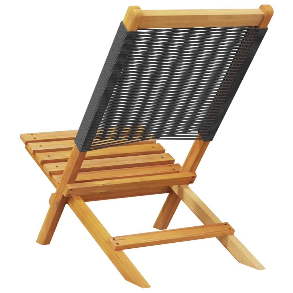 Foldbare havestole 8 stk. massivt akacietræ sort