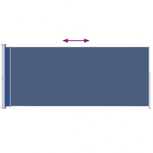 Sammenrullelig sidemarkise til terrassen 220x500 cm blå