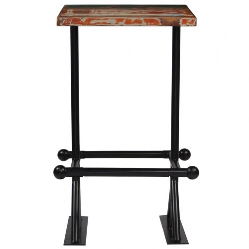 Barbord 60x60x107 cm massivt genbrugstræ flerfarvet