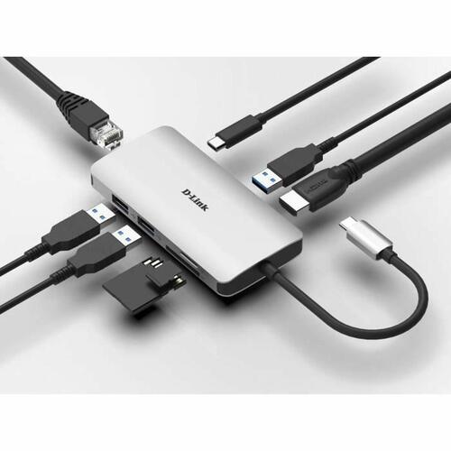 USB Hub C D-Link Sølvfarvet 100 W