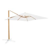 Parasol Tiber Hvid Aluminium Teak 300 x 300 x 250 cm