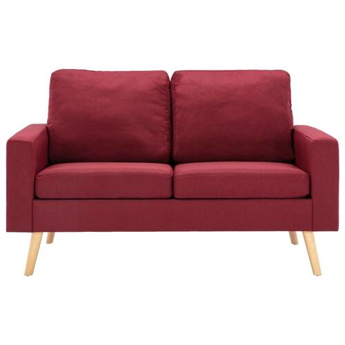 2 personers sofa stof vinrød