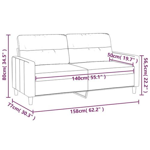 2-personers sofa 140 cm stof vinrød