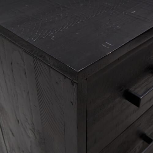 Kommode 75x35x70 cm massivt fyrretræ sort