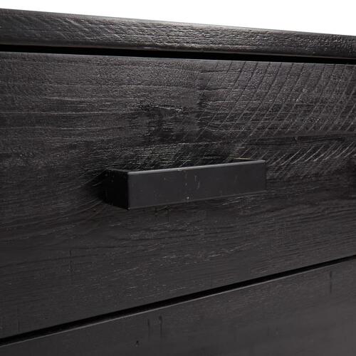 Kommode 75x35x70 cm massivt fyrretræ sort