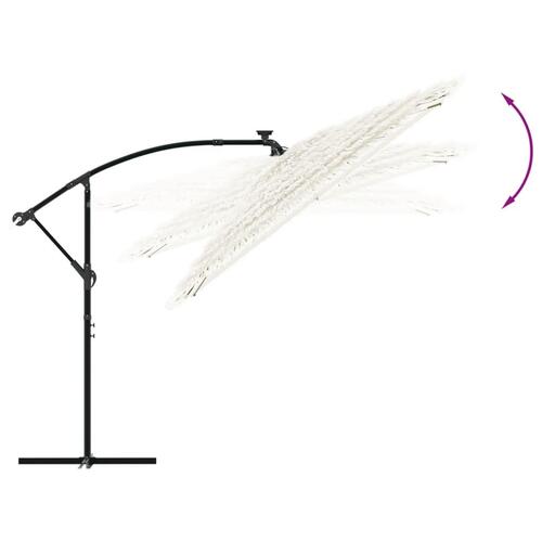 Haveparasol med stålstang 269x269x235 cm hvid