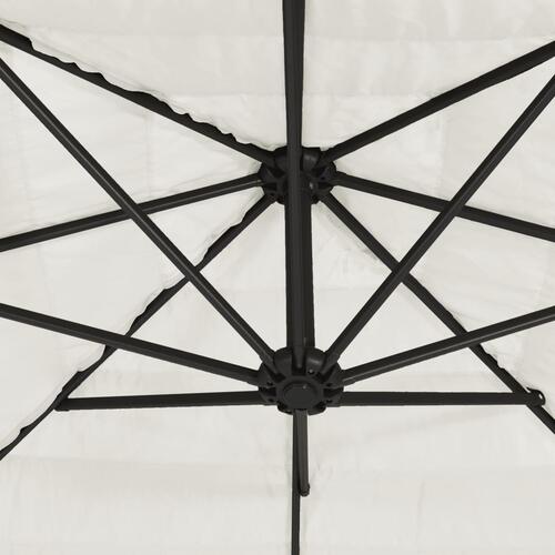 Haveparasol med stålstang 269x269x235 cm hvid