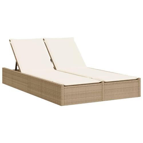 Solseng med hynder polyrattan beige