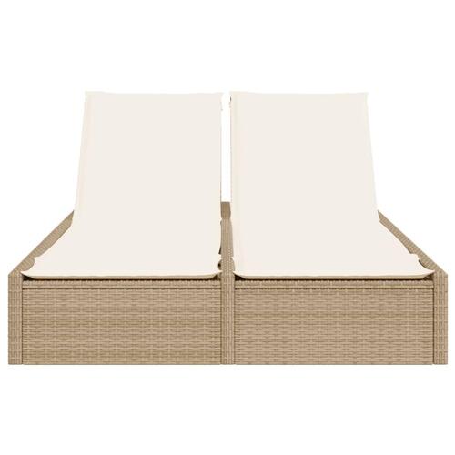 Solseng med hynder polyrattan beige