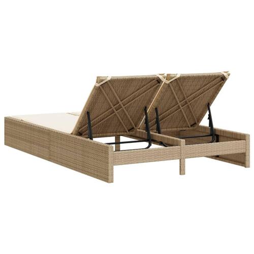Solseng med hynder polyrattan beige