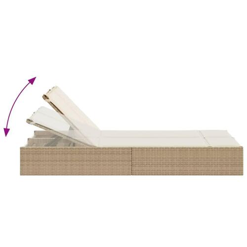 Solseng med hynder polyrattan beige