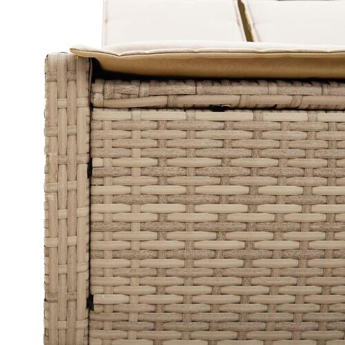 Solseng med hynder polyrattan beige