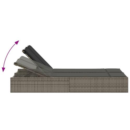 Loungesofa med hynder polyrattan grå