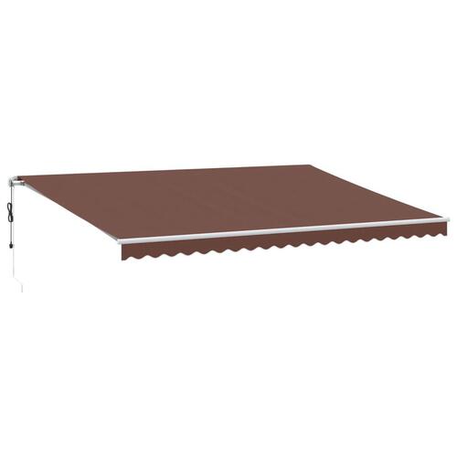 Markise med LED-lys 500x300 cm automatisk betjening brun