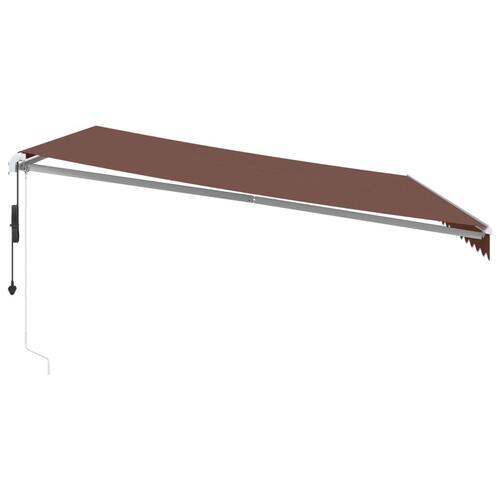 Markise med LED-lys 500x300 cm automatisk betjening brun