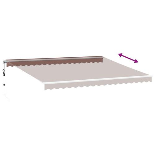 Markise med LED-lys 500x300 cm automatisk betjening brun