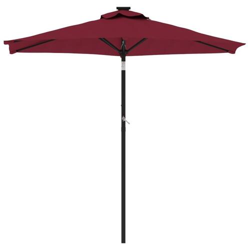 Parasol med stålstang 225x225x212 cm bordeauxrød