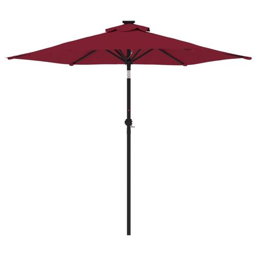 Parasol med stålstang 225x225x212 cm bordeauxrød