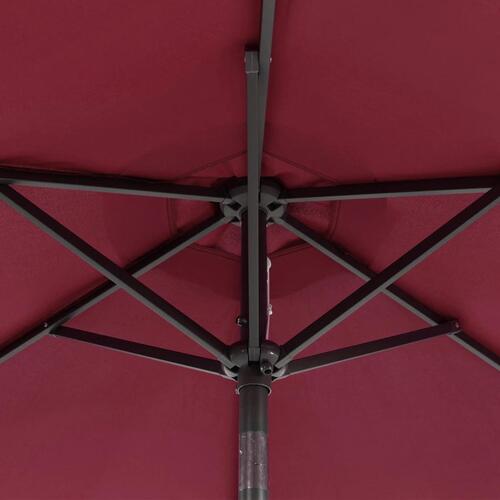 Parasol med stålstang 225x225x212 cm bordeauxrød