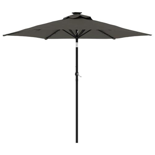 Parasol med stålstang 225x225x212 cm antracitgrå