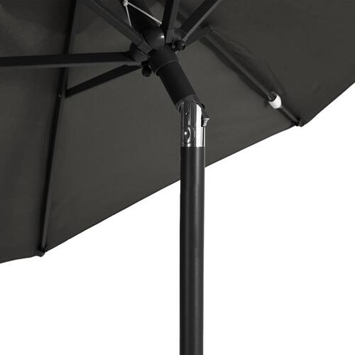 Parasol med stålstang 225x225x212 cm antracitgrå