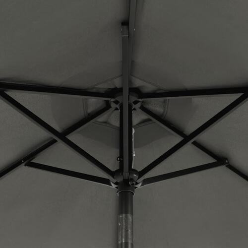 Parasol med stålstang 225x225x212 cm antracitgrå