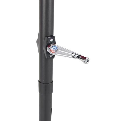 Parasol med LED-lys og stålstang 225x225x212 cm gråbrun