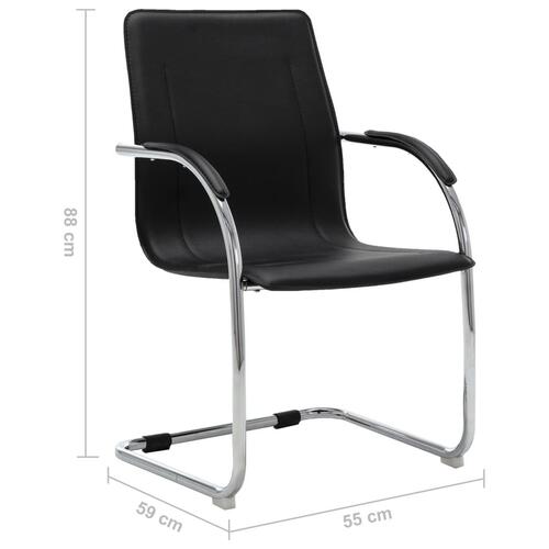 Kontorstol med cantilever kunstlæder sort