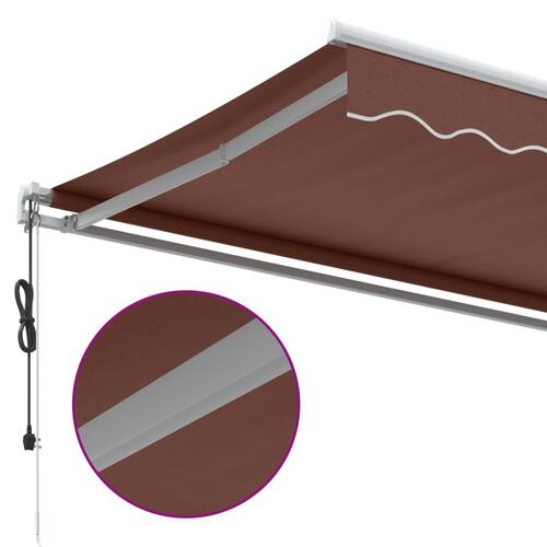 Markise 450x350 cm automatisk betjening brun