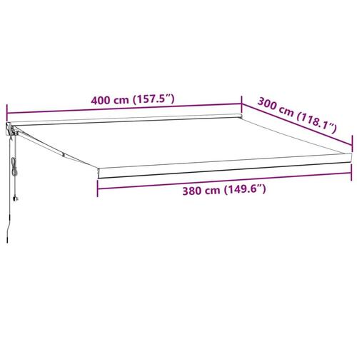 Markise 400x300 cm automatisk betjening brun