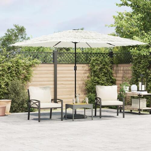 Haveparasol med stålstang 290x290x238 cm hvid
