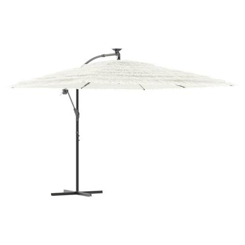 Haveparasol med stålstang 290x290x238 cm hvid