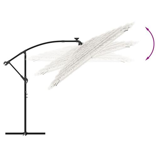 Haveparasol med stålstang 290x290x238 cm hvid