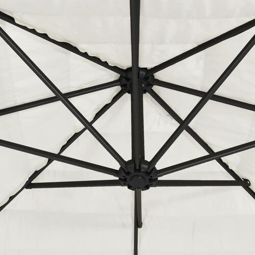 Haveparasol med stålstang 290x290x238 cm hvid