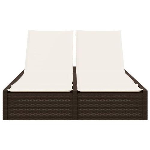 Solseng med hynder polyrattan brun