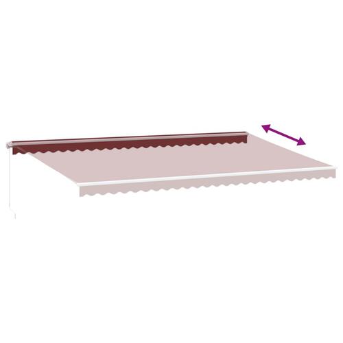 Markise med LED-lys 600x300 cm manuel betjening bordeauxfarvet