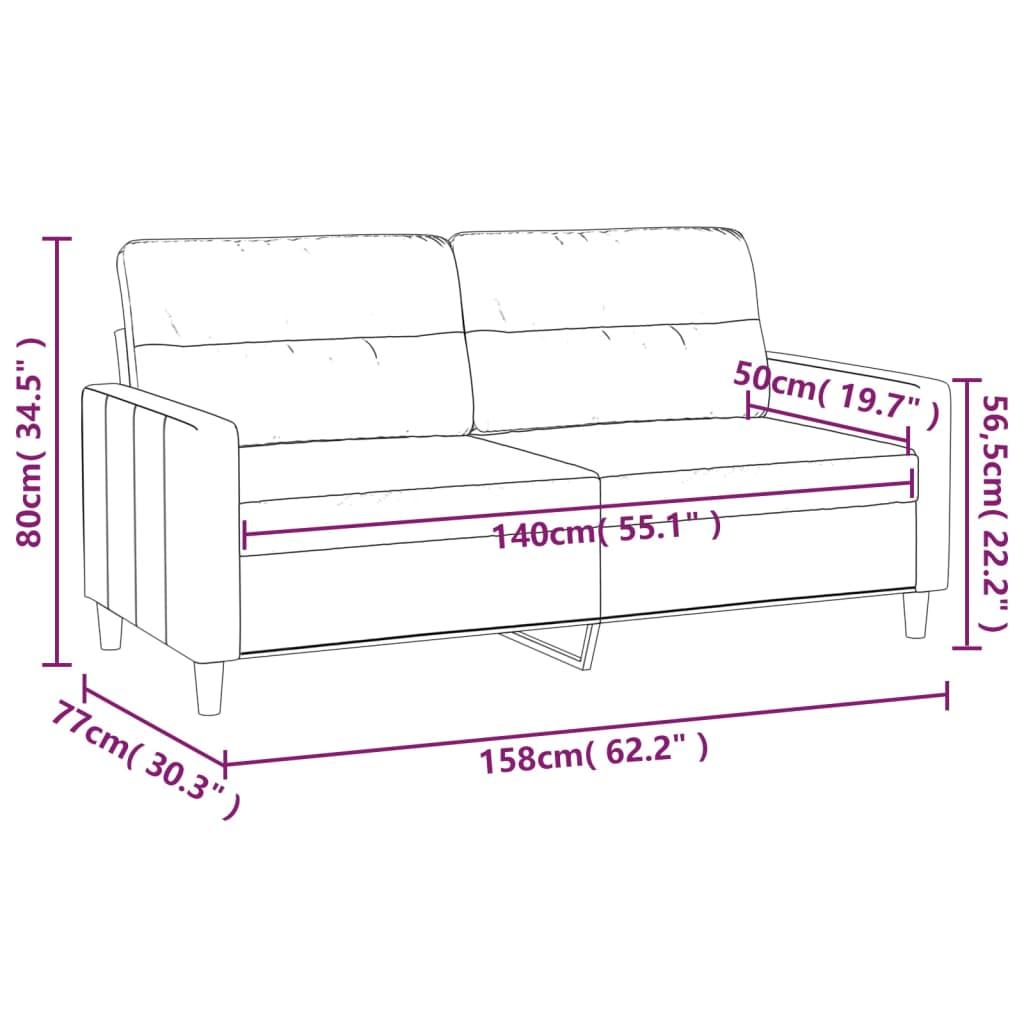 2-personers sofa 140 cm stof gråbrun