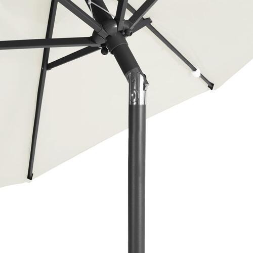 Parasol med stålstang 225x225x212 cm hvid