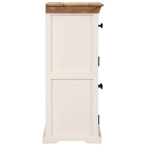 Skænk 55x30x73 cm massivt ru mangotræ hvid og brun