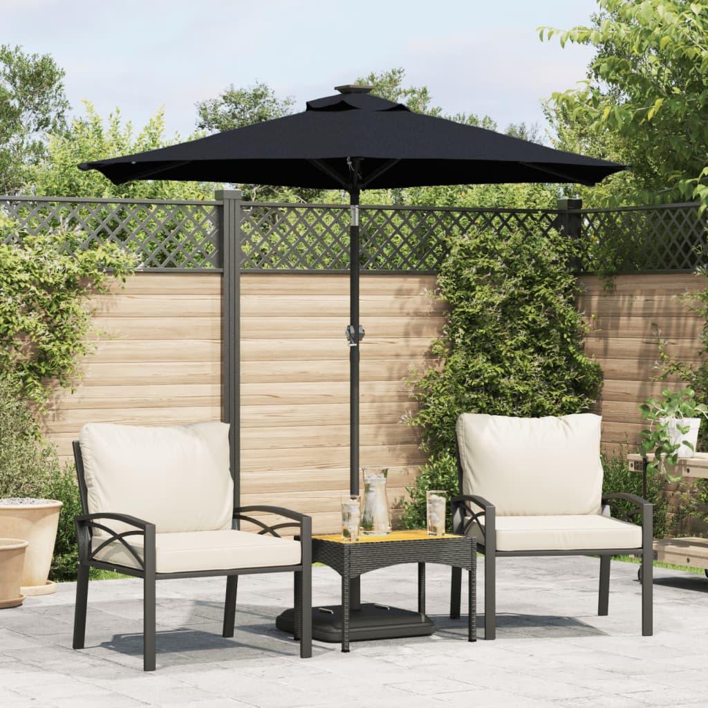 Parasol med stålstang 225x225x212 cm sort
