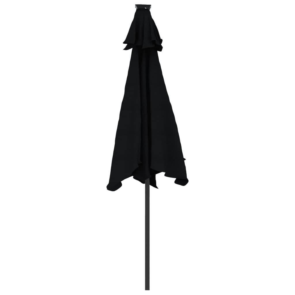 Parasol med stålstang 225x225x212 cm sort