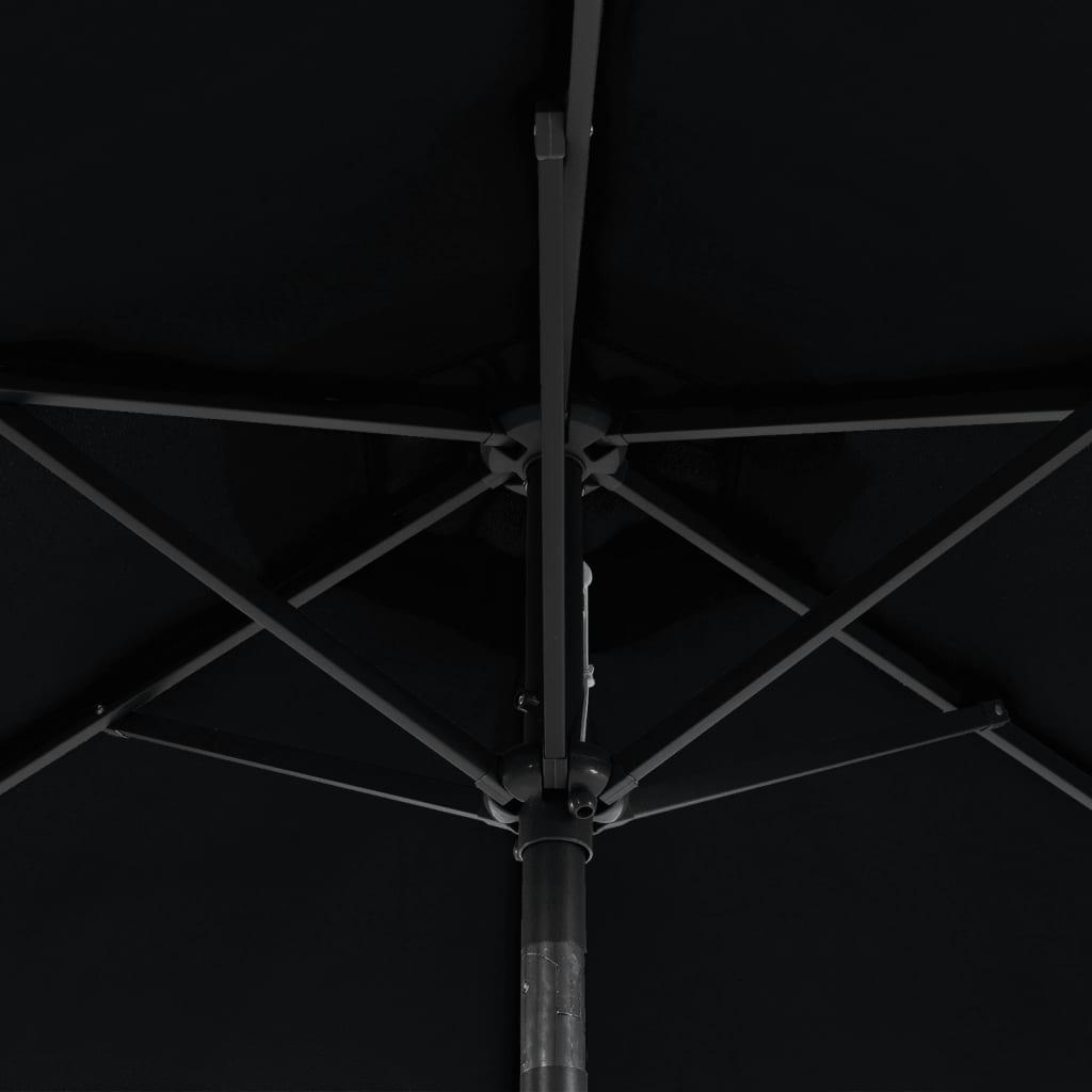 Parasol med stålstang 225x225x212 cm sort
