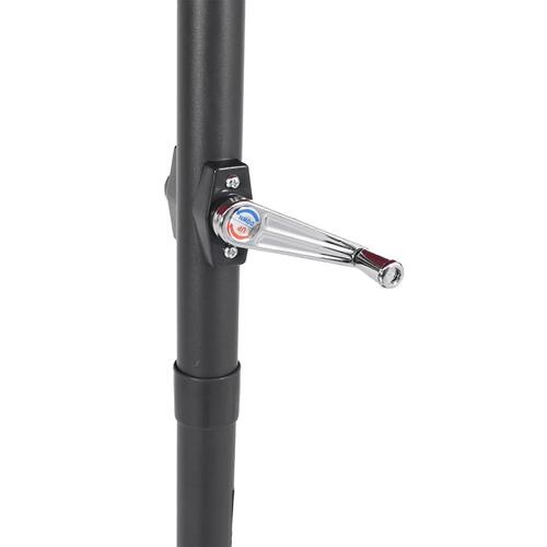 Parasol med LED-lys og stålstang 225x225x212 cm sort