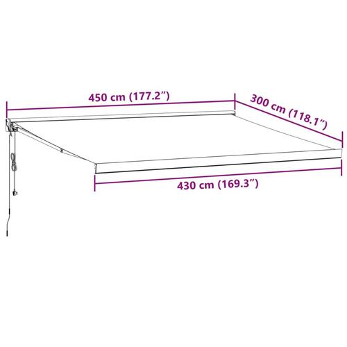 Markise 450x300 cm automatisk betjening brun