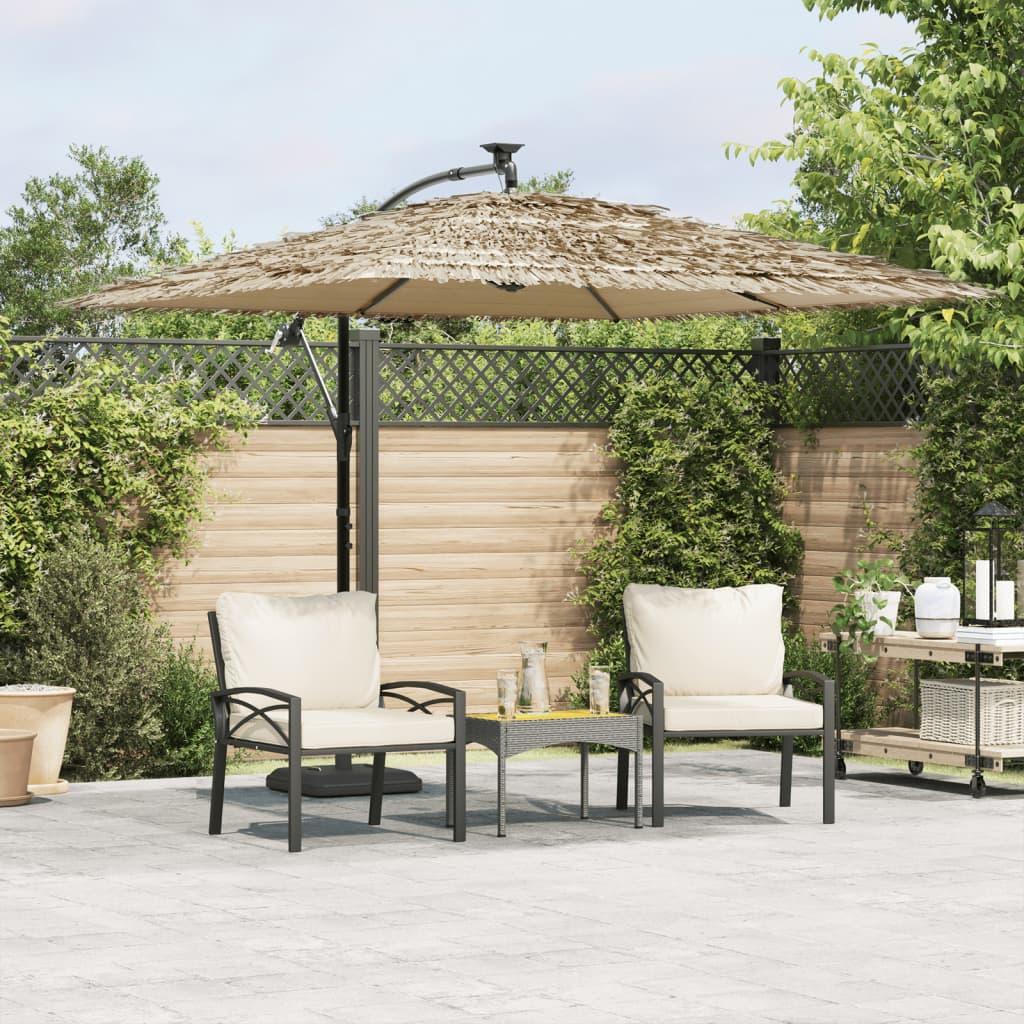 Haveparasol med stålstang 269x269x235 cm brun