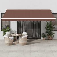 Markise med LED-lys 450x350 cm manuel betjening brun