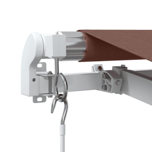 Markise med LED-lys 450x350 cm manuel betjening brun