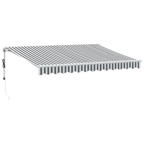 Markise 350x250 cm automatisk betjening antracitgrå og hvid