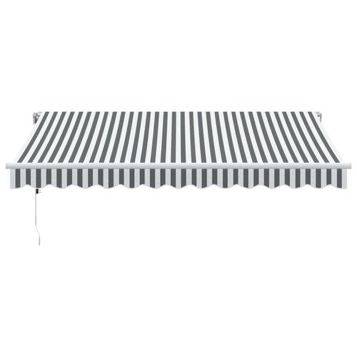 Markise 350x250 cm automatisk betjening antracitgrå og hvid